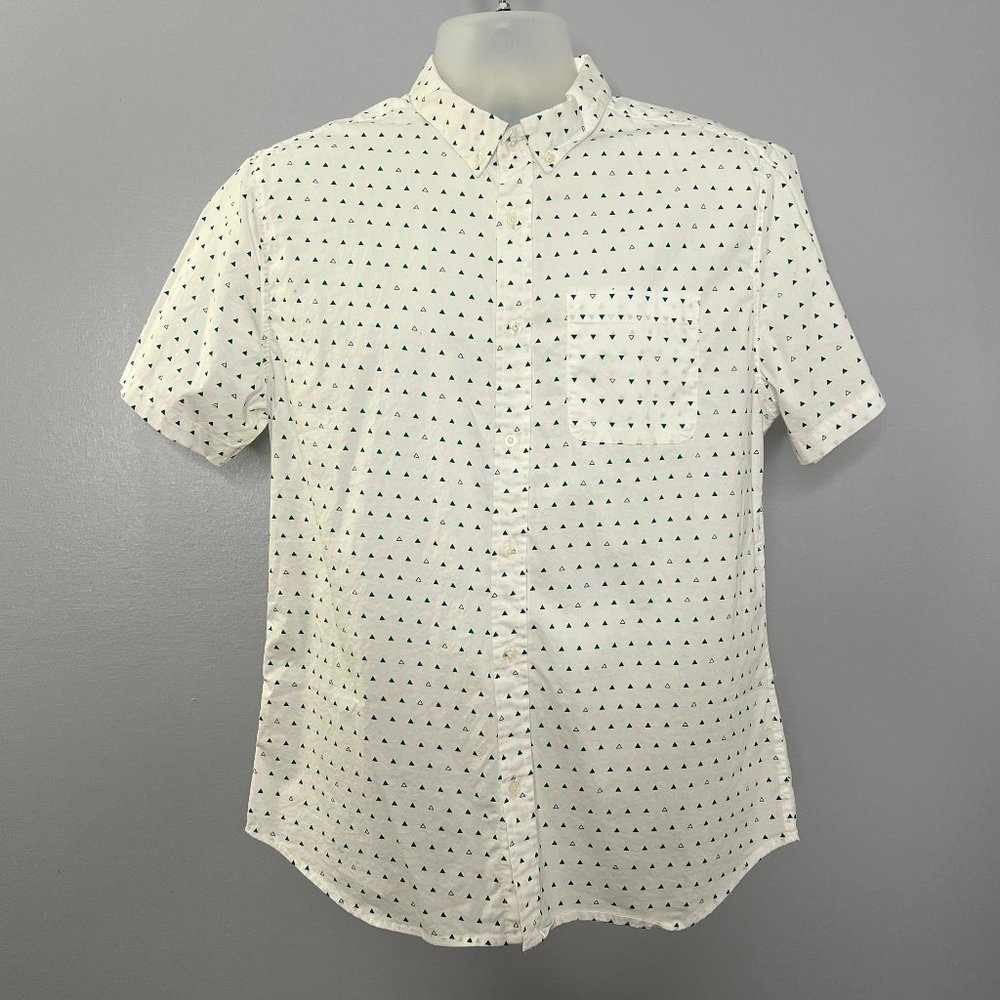 Modis Casual, men’s white short sleeve button down shirt